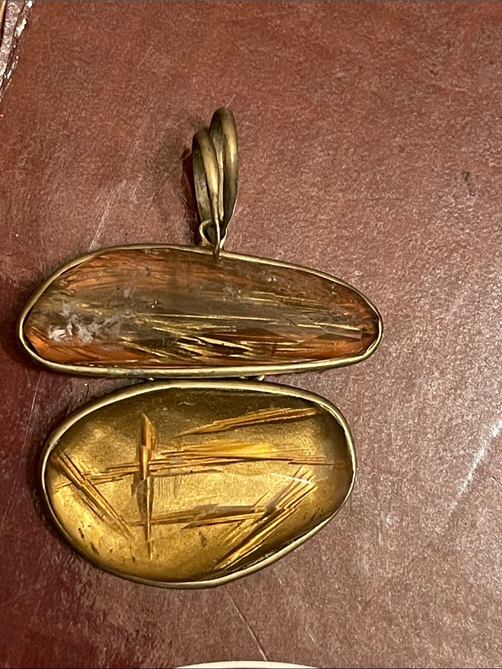 Gold-Tone Double faux Stone Pendant Necklace - Women's Jewelry